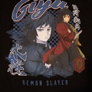 Demon Slayer Kimetsu No Yaiba Giyu Tomioka Unisex Youth Large Graphic T-Shirt